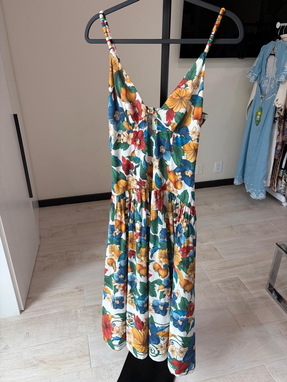 Farm Rio Off-White Tropi Embroidered Maxi Dress - Picture 4 of 9